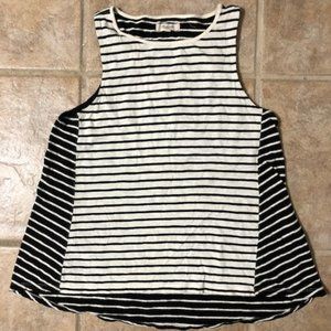 Madewell Black & White Striped Sleeveless Tank Size S